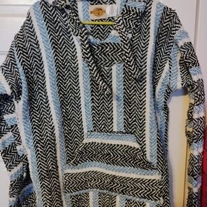 Chic Black and White Patterned Women's Hoodie